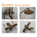 Antique Copper Shower Set 3 Functions Dule Ceramic Handle Bathroom Rainfall Shower Faucet with Divertor